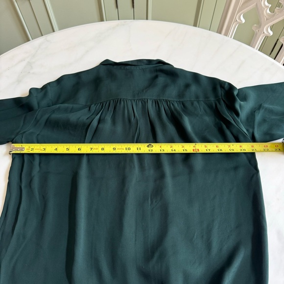 Joie Esti Tie-Neck Silk Blouse Autumn Green Sz XS - Picture 9 of 11